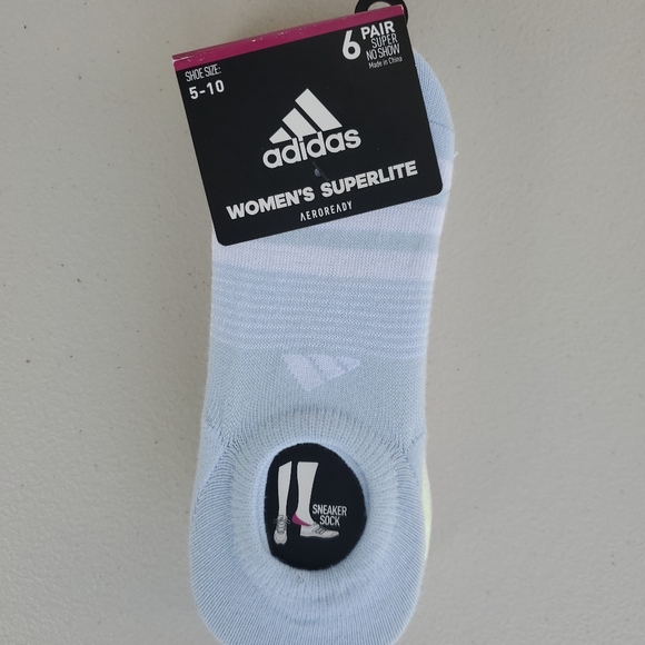 2 Adidas Women's Superlite No Show Socks 6-pair - Picture 2 of 6
